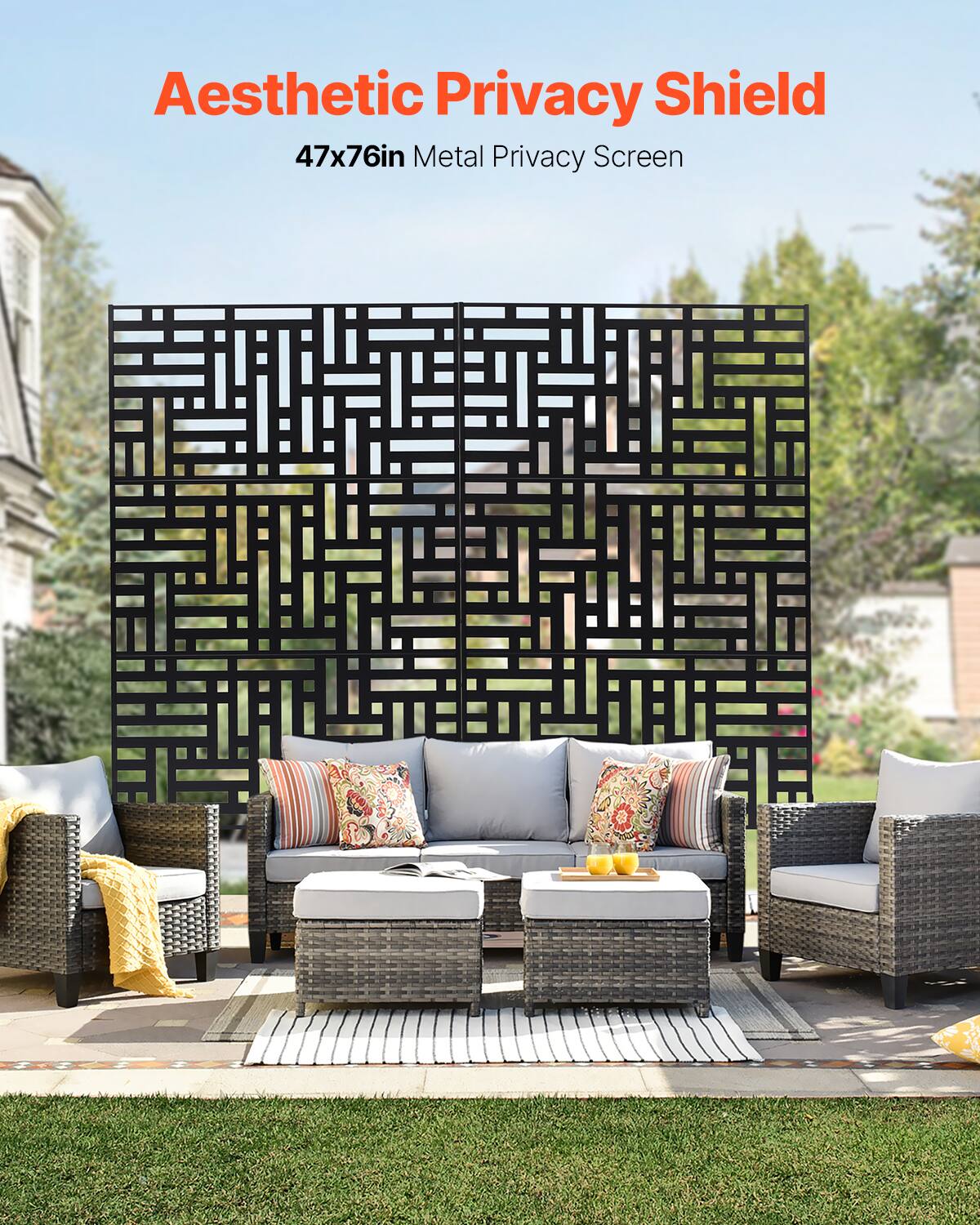 Aesthetic Privacy Shield  
47x76in Metal Privacy Screen