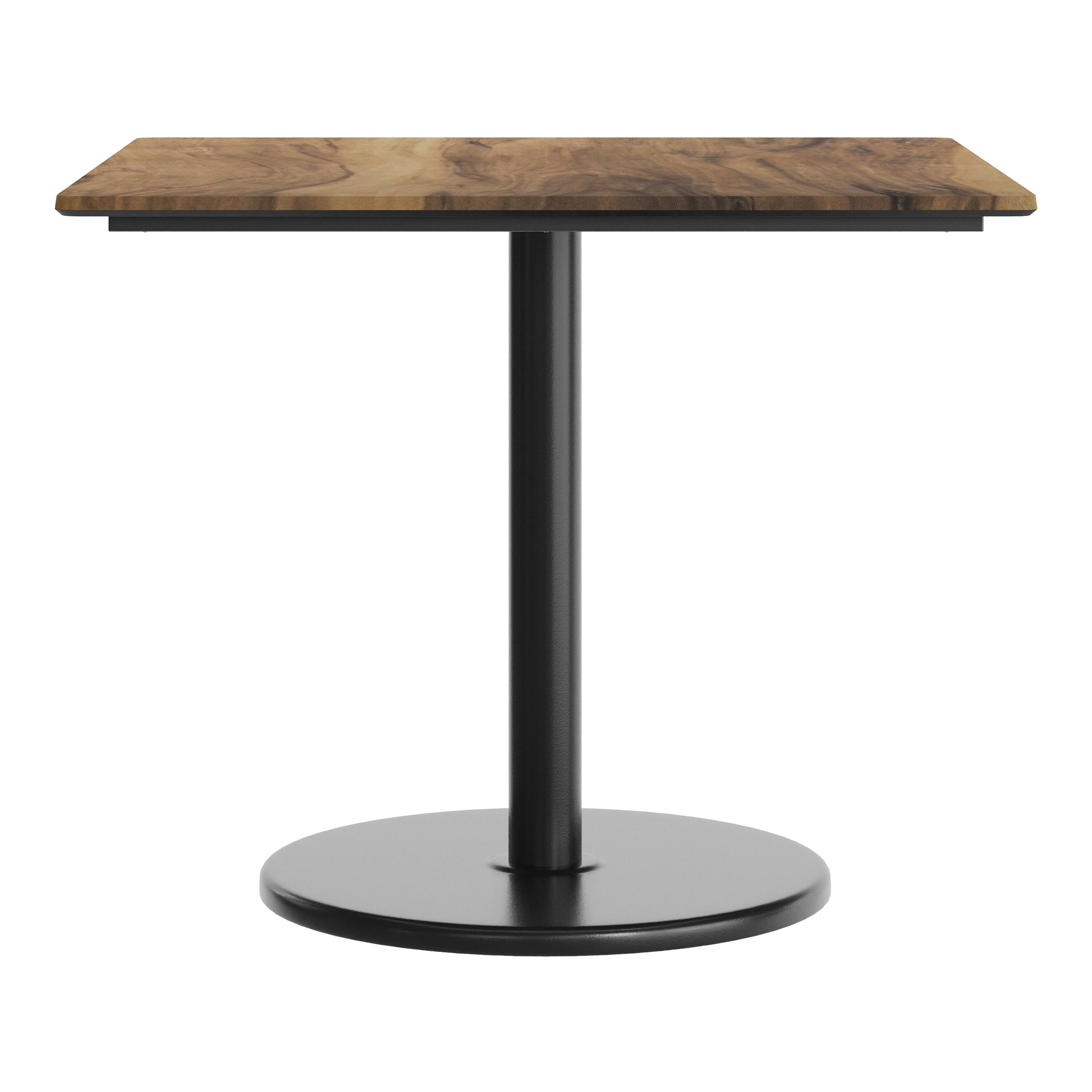 Alt View 7. Emma + Oliver - PureShield Tabletop with Seam-Free Surface Innovation and Table Height Round Base - Natural/Black Base.