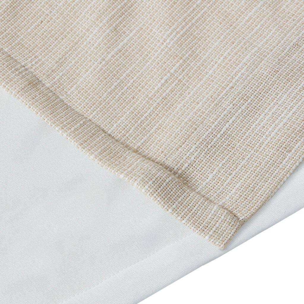 Alt View 9. BreeBe - Faux Linen Rod Pocket and Back Tab Fleece Lined Curtain Panel(Only 1 Pc Panel) - Natural.