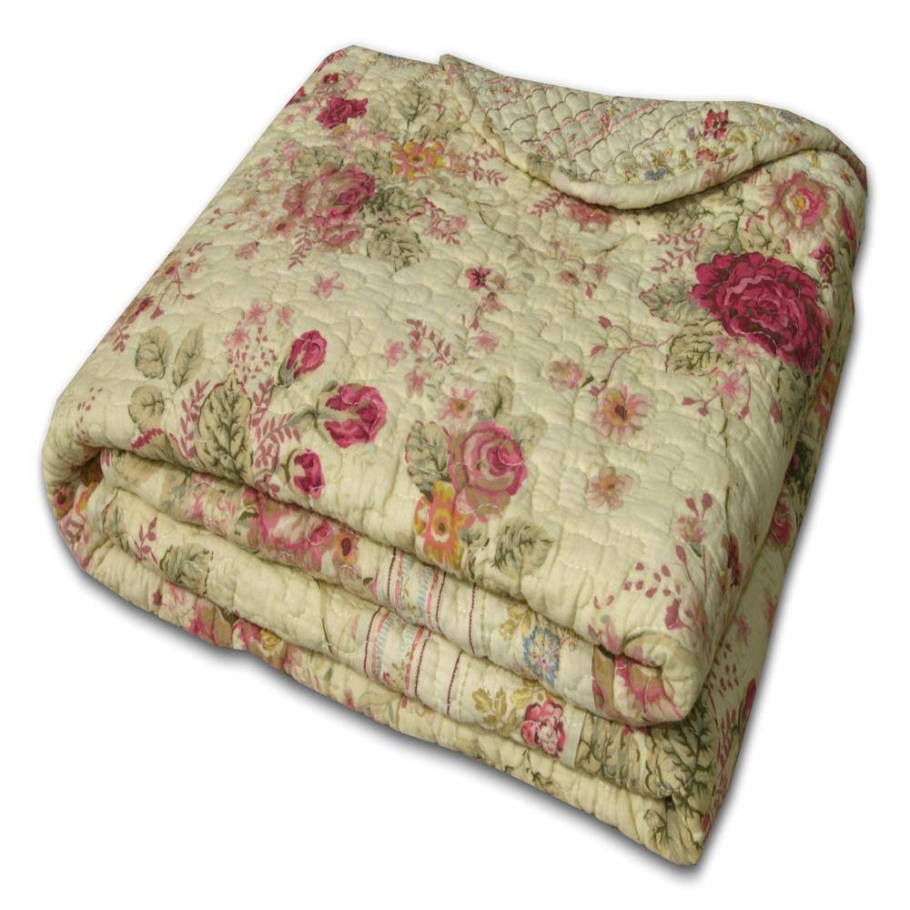 Front. Greenland Home Fashions - Greenland Home Fashion Antique Rose Accessory Throw Blanket - Multi 50x60" - Multi.