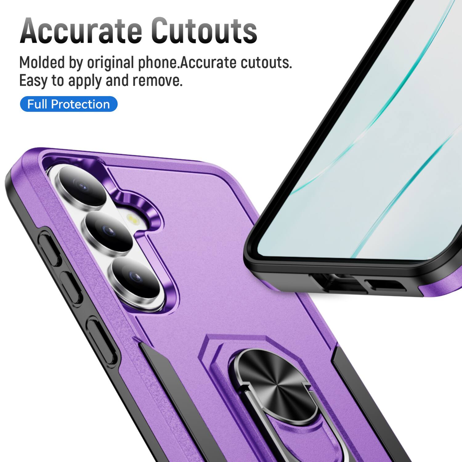 Accurate Cutouts  
Molded by original phone. Accurate cutouts. Easy to apply and remove.  
Full Protection