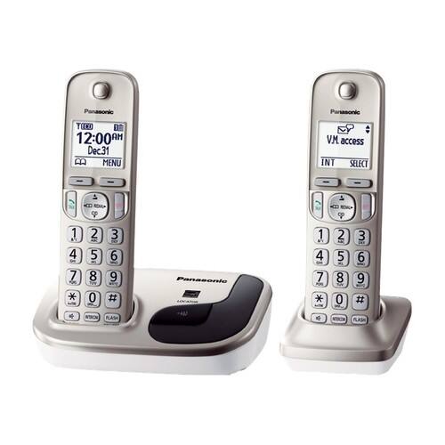 Panasonic - KX-TGD212N DECT 6.0 Expandable Cordless Phone System - Beige - Angle