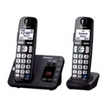 Angle Zoom. Panasonic - KX-TGE232B DECT 6.0 Expandable Cordless Phone System with Digital Answering System - Black.