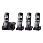 Angle Zoom. Panasonic - KX-TGE234B DECT 6.0 Expandable Cordless Phone System with Digital Answering System - Black.