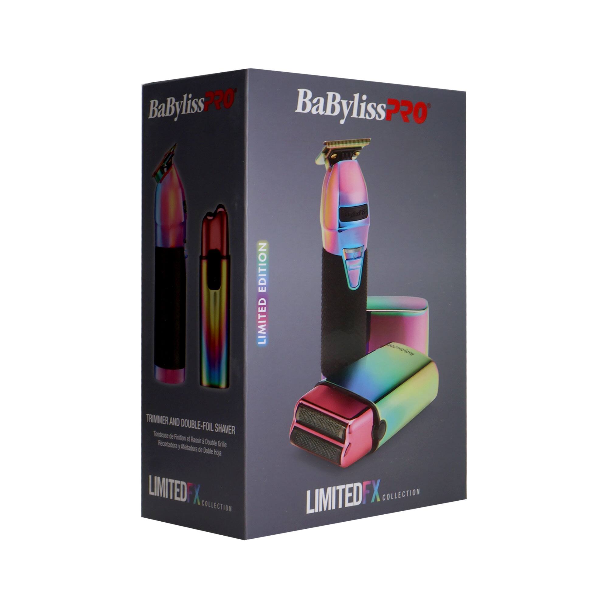 BaByliss PRO LIMITED EDITION TRIMMER AND DOUBLE-FOIL SHAVES  
Tondeuse de Finition Rasoire à Double Foil  
Recortadora de Afeitado de Doble Hoja  
LIMITED FX COLLECTION