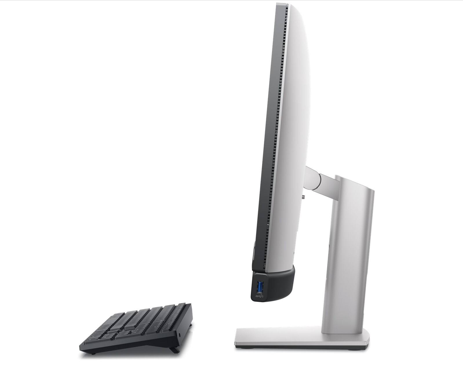 Left. Dell - 24" FHD All in One Optiplex 7420 Desktop PC- Intel Core i5-14th - 16GB RAM - 256GB NVMe SSD - Win 11 Pro - Webcam - HDMI - Silver.