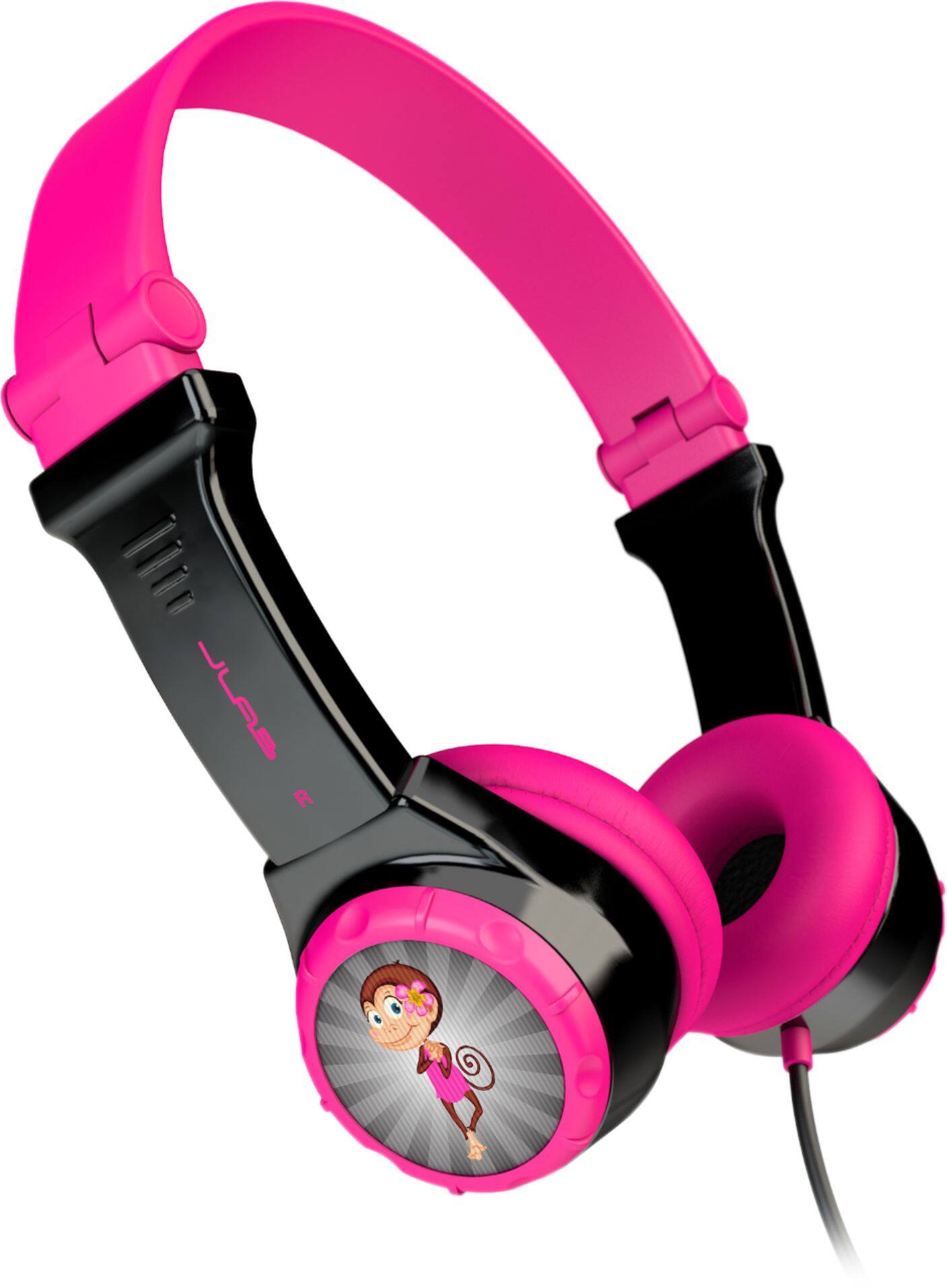 Angle. JLab - JBuddies Folding Over-the-Ear Headphones - Black/Pink.