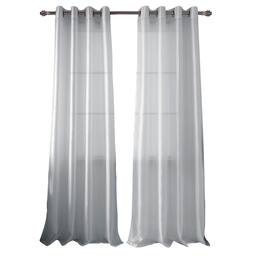 RT Designers Collection - RT Designer Collection Nancy Grommet Luxurious Modern Design Curtain Panel 54" x 95" - Silver