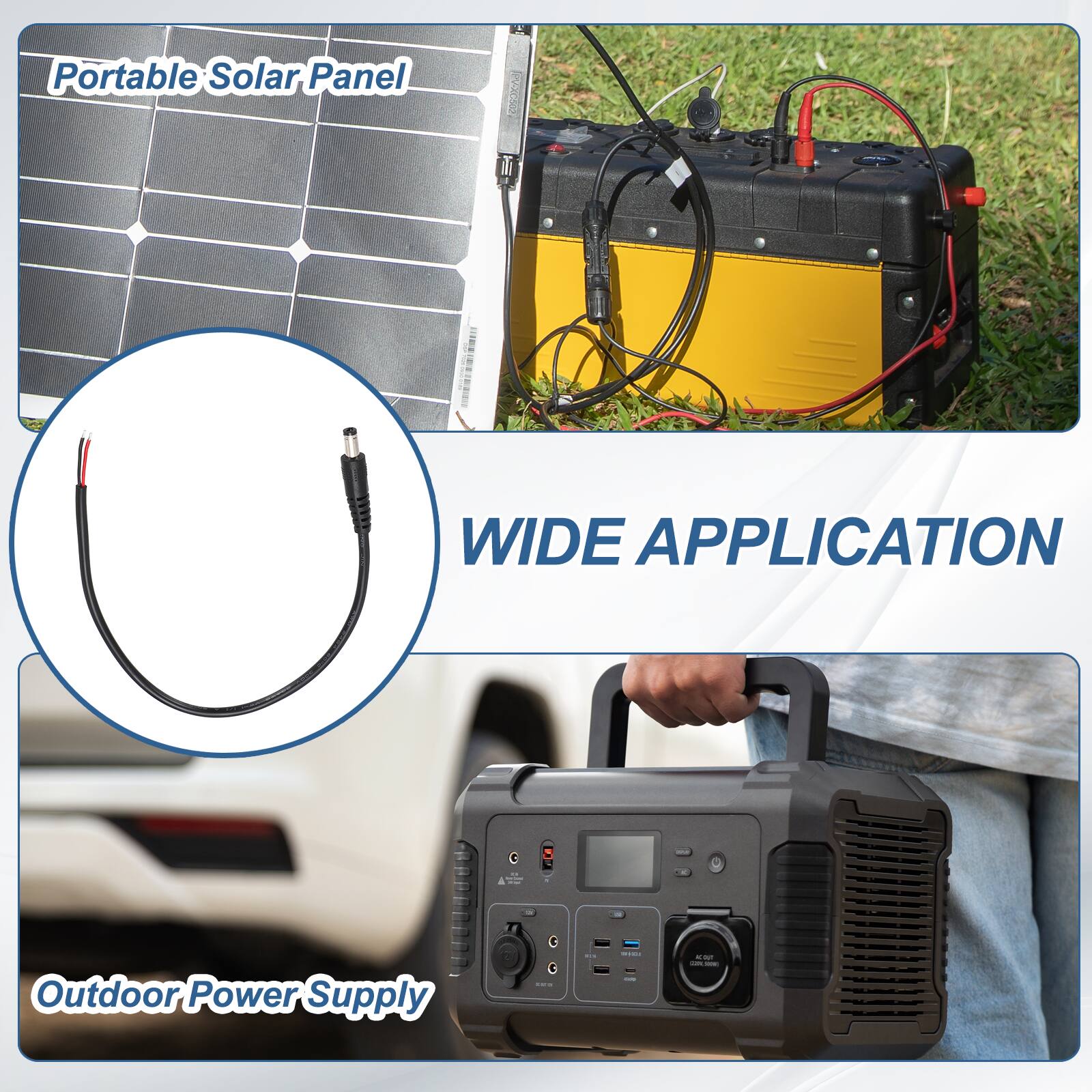Portable Solar Panel  
WIDE APPLICATION  
Outdoor Power Supply