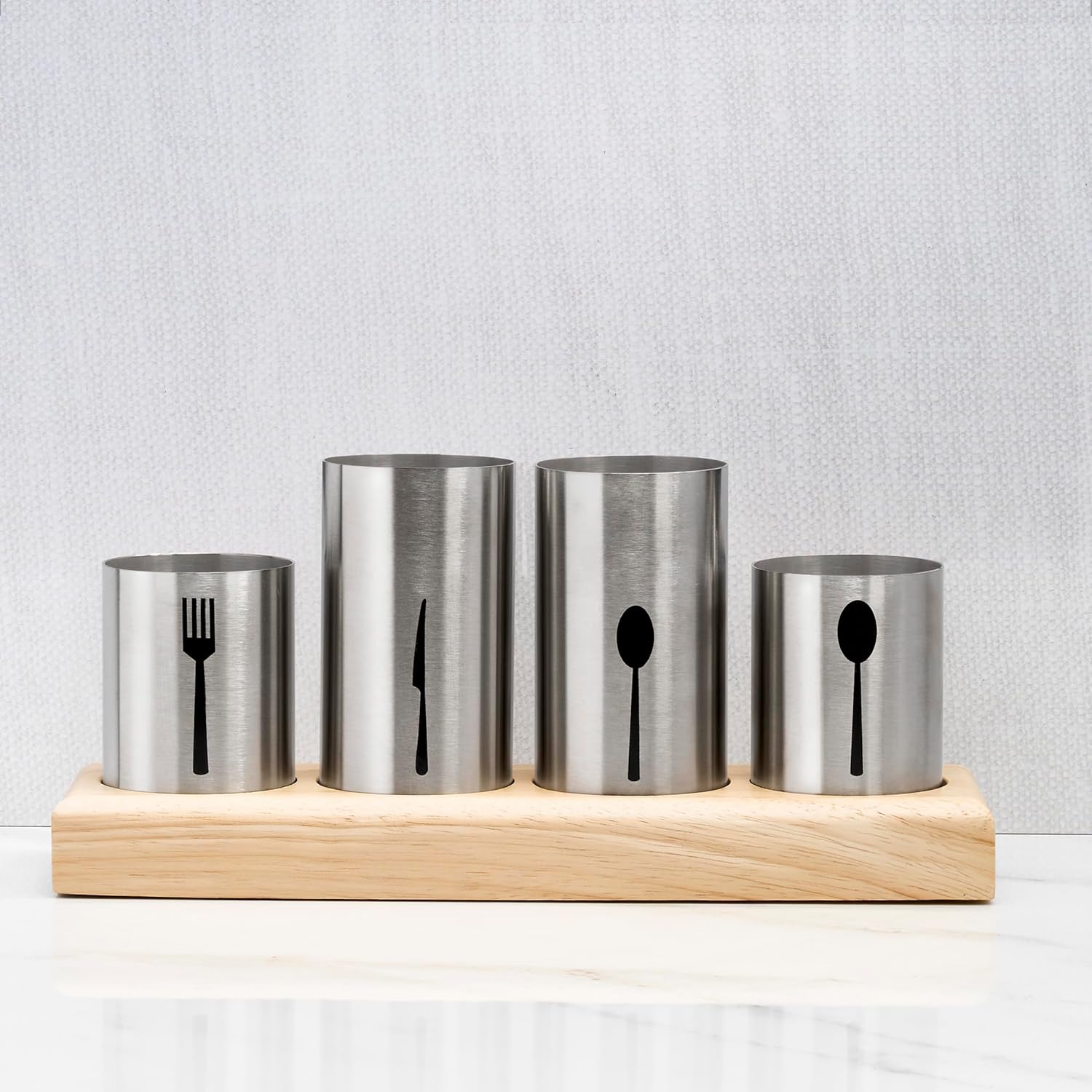 Alt View 6. Sorbus - Sorbus Utensil Holder,Upright Silverware Holder with Caddy for Spoons, Knives and Forks, Entertaining,Stainless Steel - Silver.