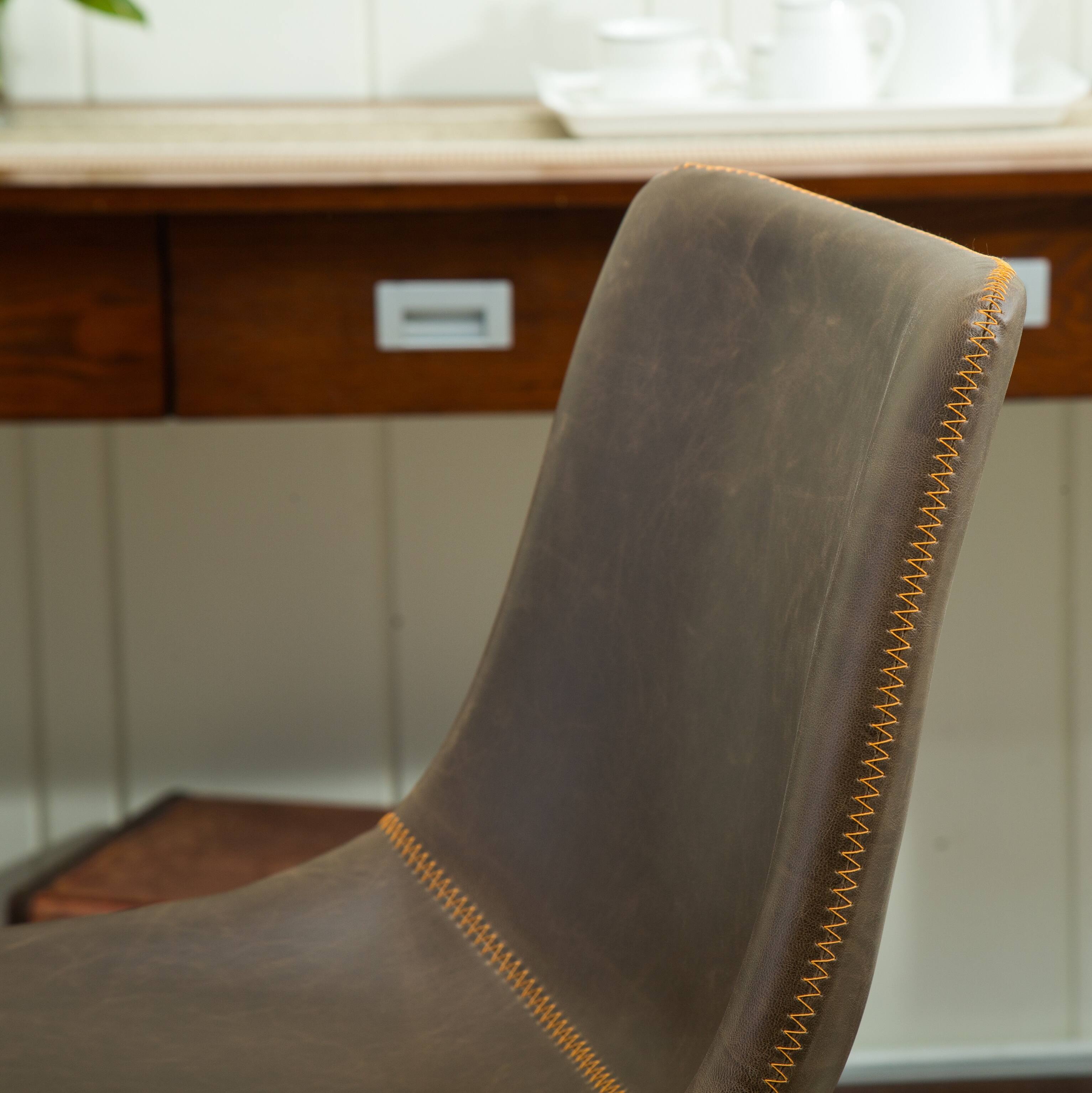 Alt View 1. TinyHomie - 5-Piece Round Dining Set Trestle Dining Table with 4 Stylish Chairs - White.