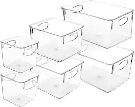 Sorbus - Plastic Storage Bins, Fridge Organization and Storage Solution, Acrylic Kitchen Cabinet Organizer - Clear