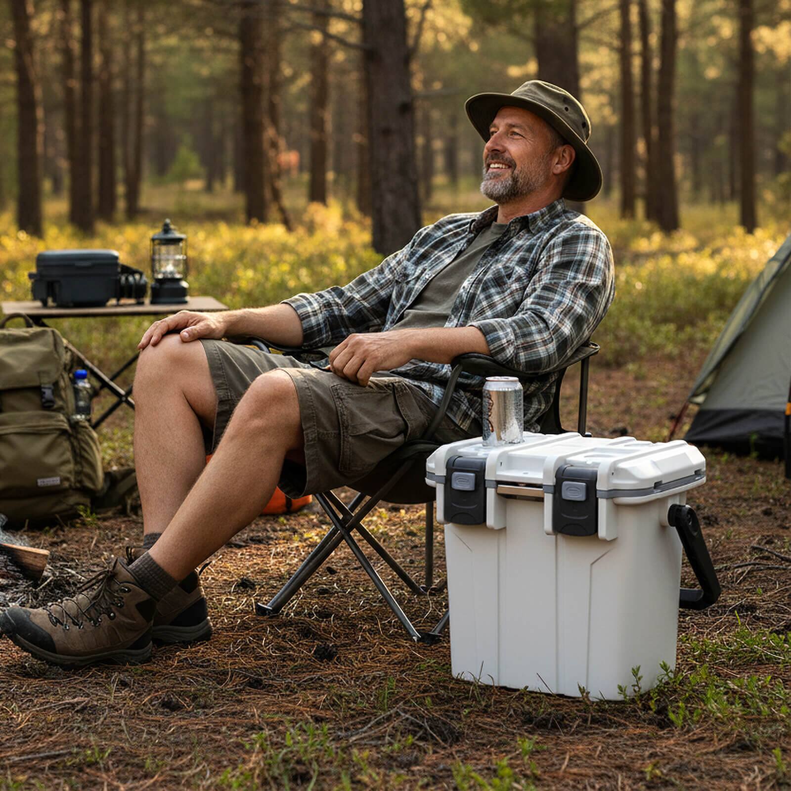 Alt View 3. Costway - Costway 21 QT Ultra-Light Injection Molded Cooler with Swing-up Handle & Bottle Opener - White.