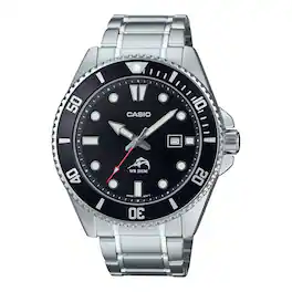 Casio - Men's Stainless Steel Dive Watch with Dial - MDV-106DD-1A1VCF - Black