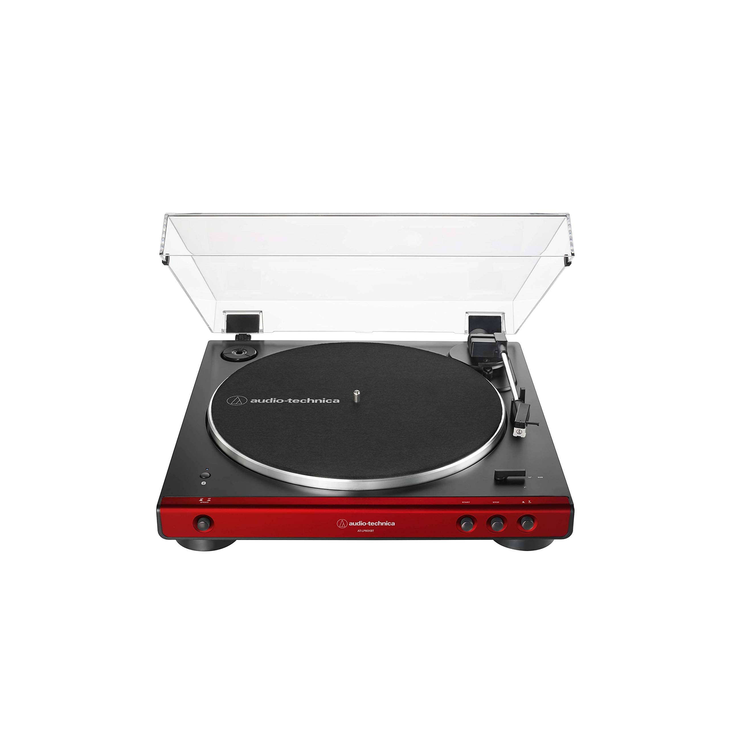 Audio-Technica - AT-LP60XBT-RD Fully Automatic Belt-Drive Stereo Turntable, Bluetooth, Hi-Fi, 2 Speed - Red/Black