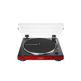 Audio-Technica - AT-LP60XBT-RD Fully Automatic Belt-Drive Stereo Turntable, Bluetooth, Hi-Fi, 2 Speed - Red/Black