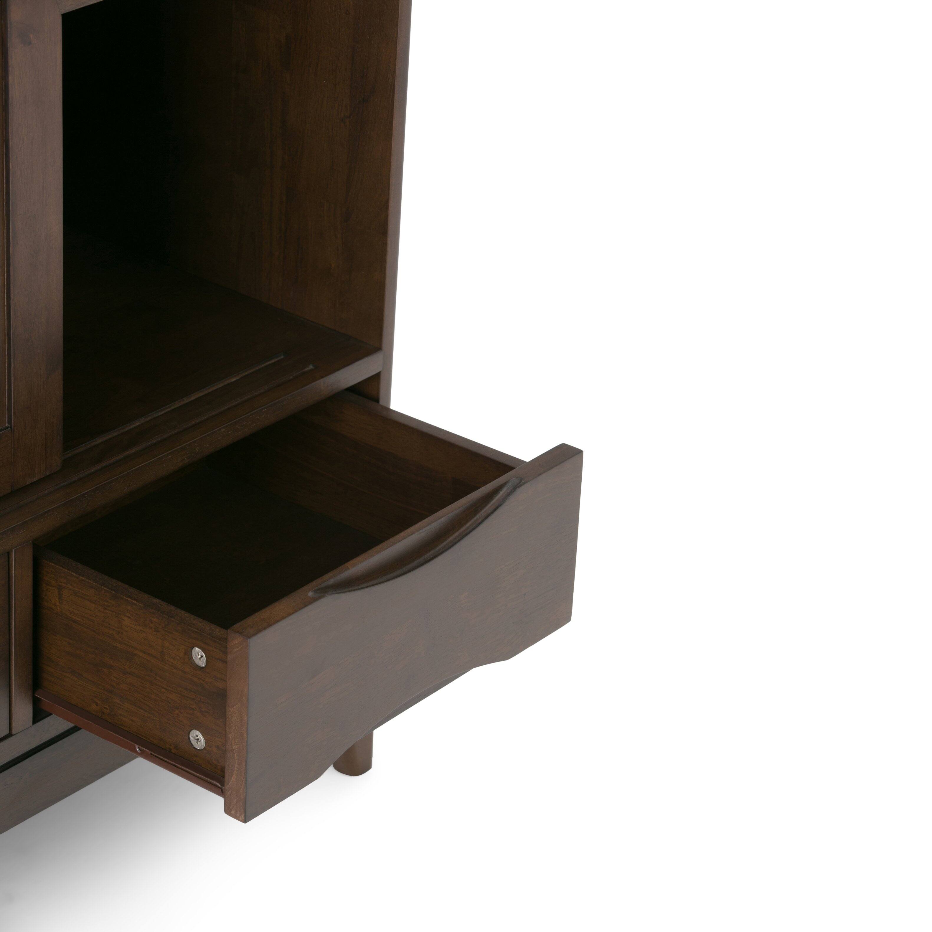 Alt View 2. Simpli Home - Harper Solid Wood 48 inch Storage Cabinet in Walnut Brown (Set of 2) - Walnut Brown.