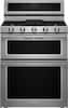 Front. KitchenAid - 6.0 Cu. Ft. Self-Cleaning Free-Standing Double Oven Gas Convection Range - Stainless steel.