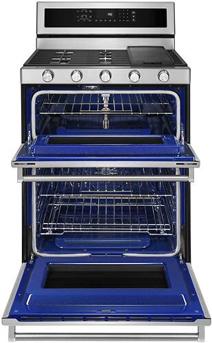 KitchenAid - 6.0 Cu. Ft. Self-Cleaning Free-Standing Double Oven Gas