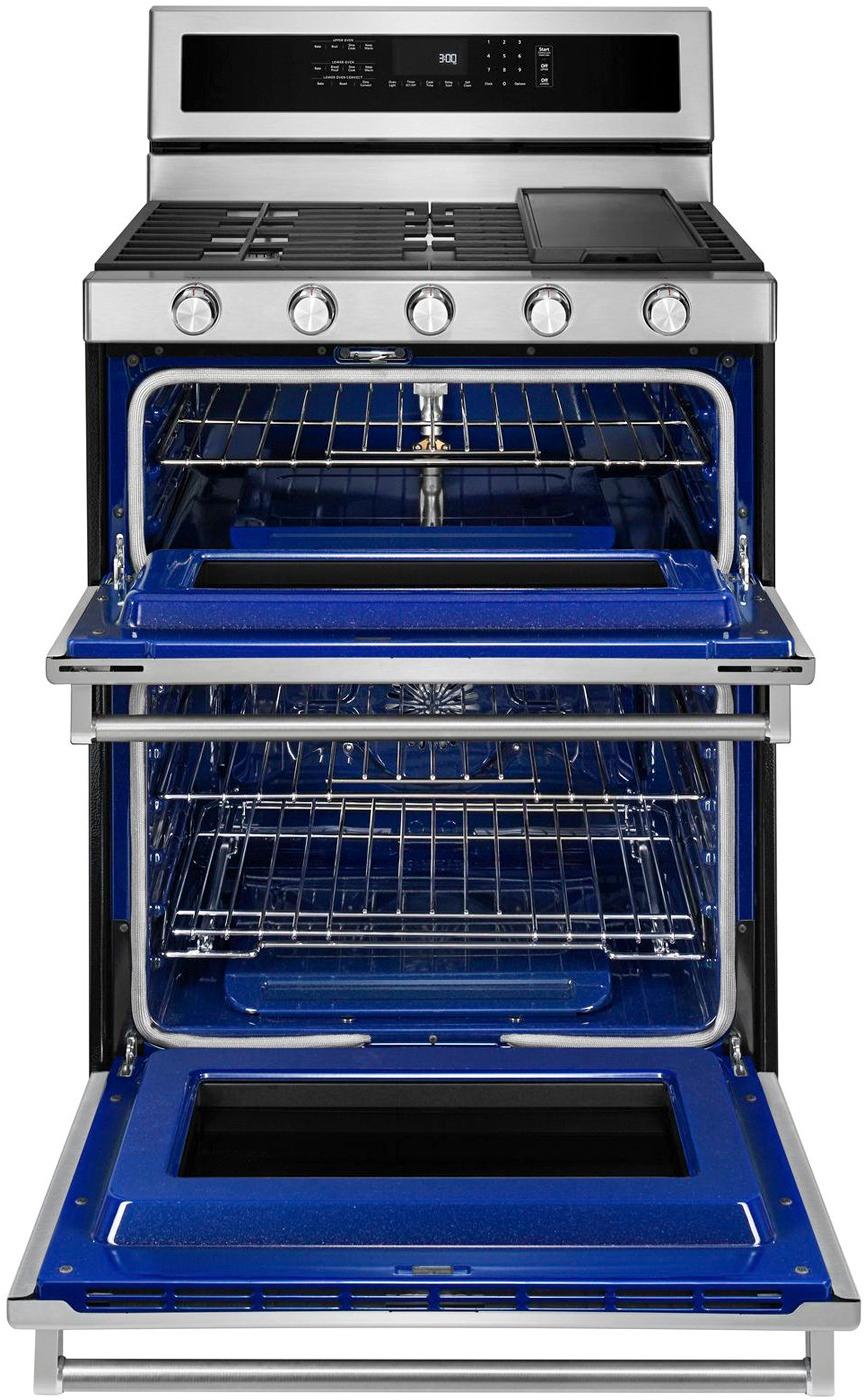 Kitchenaid 60 Cu Ft Self Cleaning Free Standing Double Oven Gas