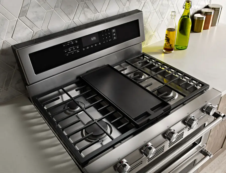 Alt View 15. KitchenAid - 6.0 Cu. Ft. Self-Cleaning Free-Standing Double Oven Gas Convection Range - Stainless steel.