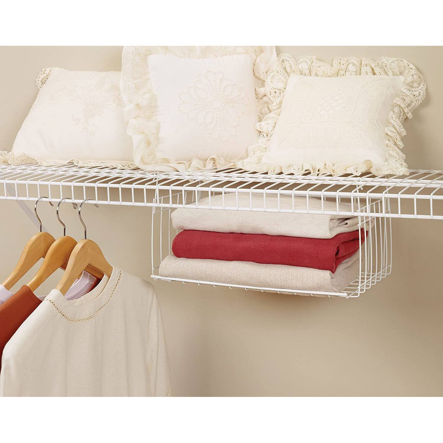 Alt View 10. ClosetMaid - ClosetMaid 17 Inch Wide Hanging Basket for Wire Shelving Closet Organizer, White.