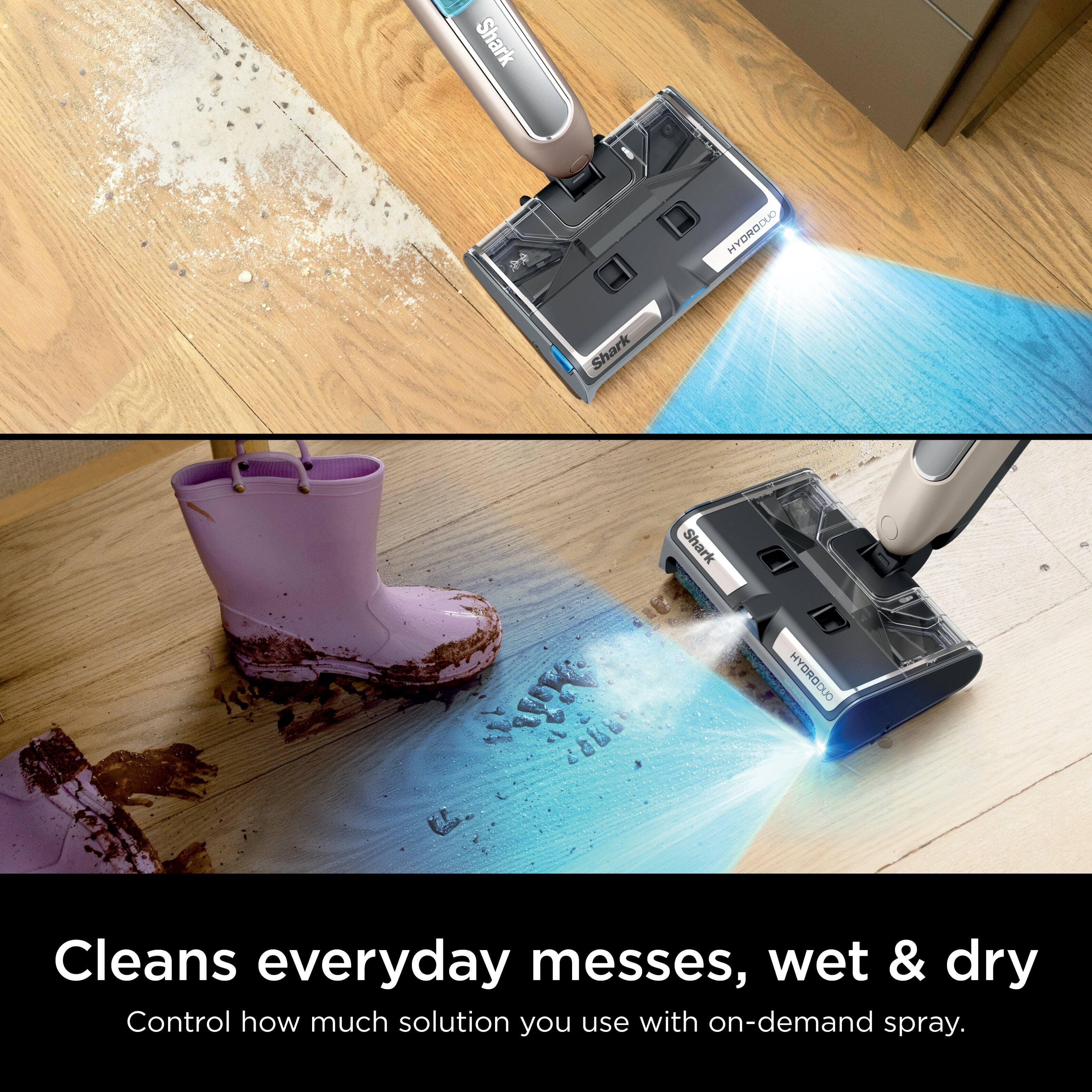Shark HYDRODUO: Cleans everyday messes, wet & dry. Control how much solution you use with on-demand spray.
