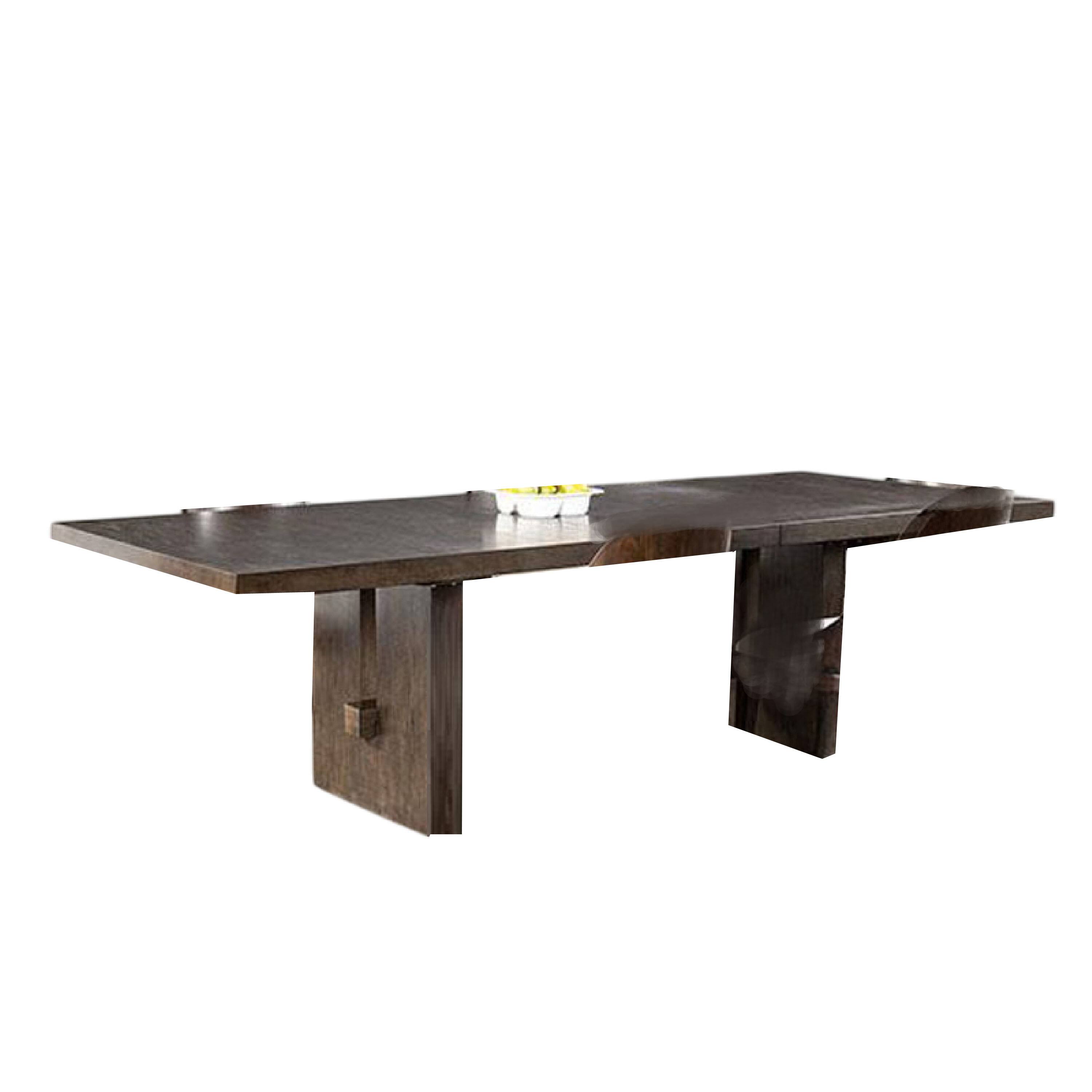 Alt View 1. Manhattan Lane - Mordy Dining Table, Walnut Brown Solid Wood 72-90 Inch Expandable Leaf - Dark Walnut Brown.