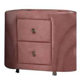 Manhattan Lane - Sin 29 Inch Modern Nightstand, 2 Drawers, Round Metal Knobs - Pink