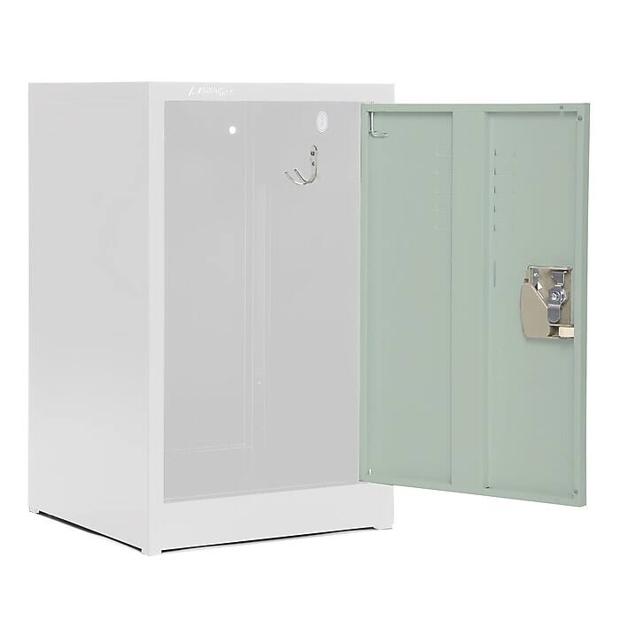 Left. AdirOffice - Storage Locker 629-Series 24" H 1-Tier Steel Locker with Digital Lock - Misty Green.