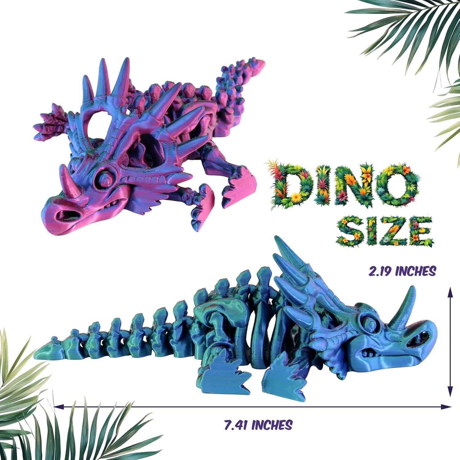 JuzToys 3D Printed Skeleton Styracosaurus, Prehistoric Collectible ...