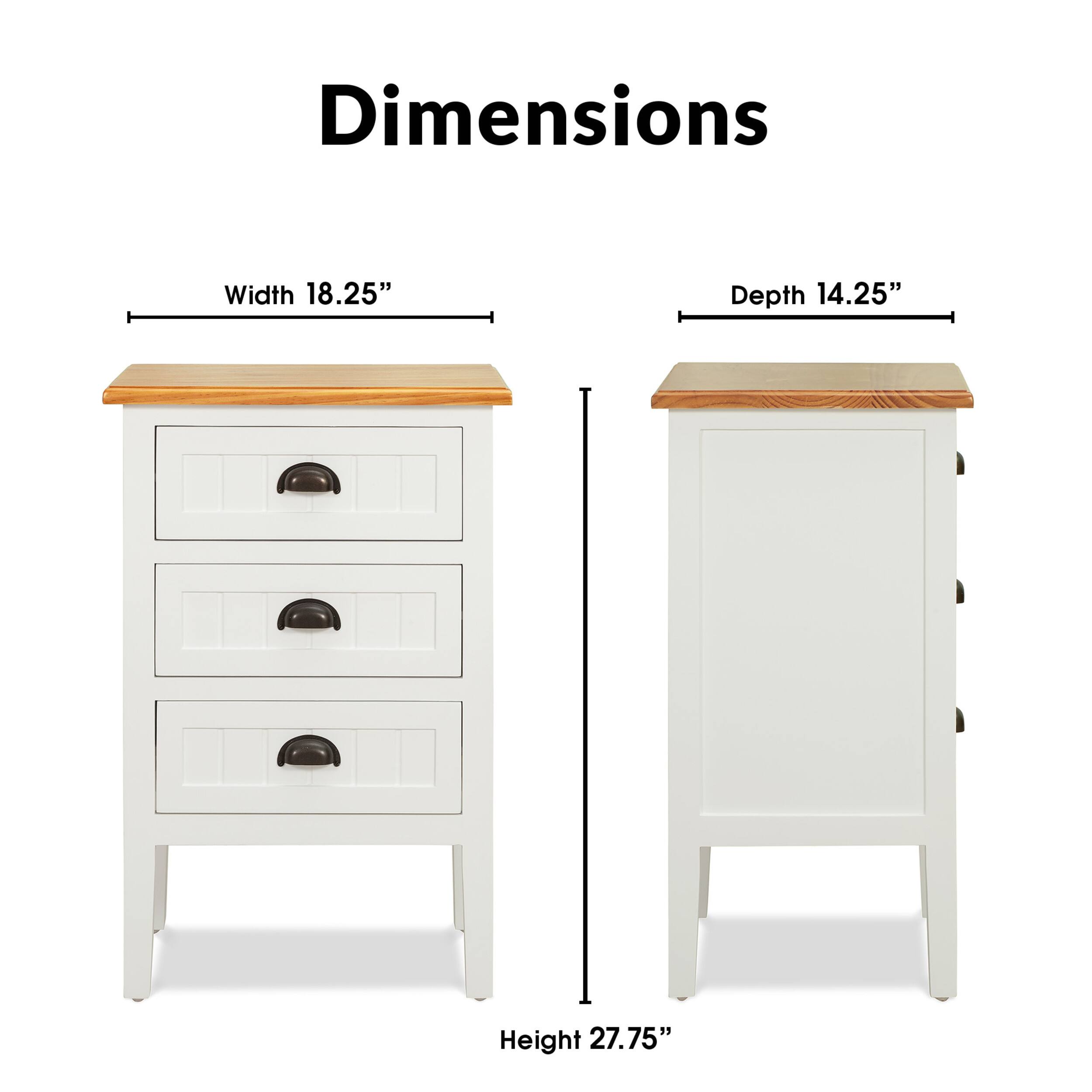 Left. Click Decor - Martin 3-Drawer Storage Cabinet - White.