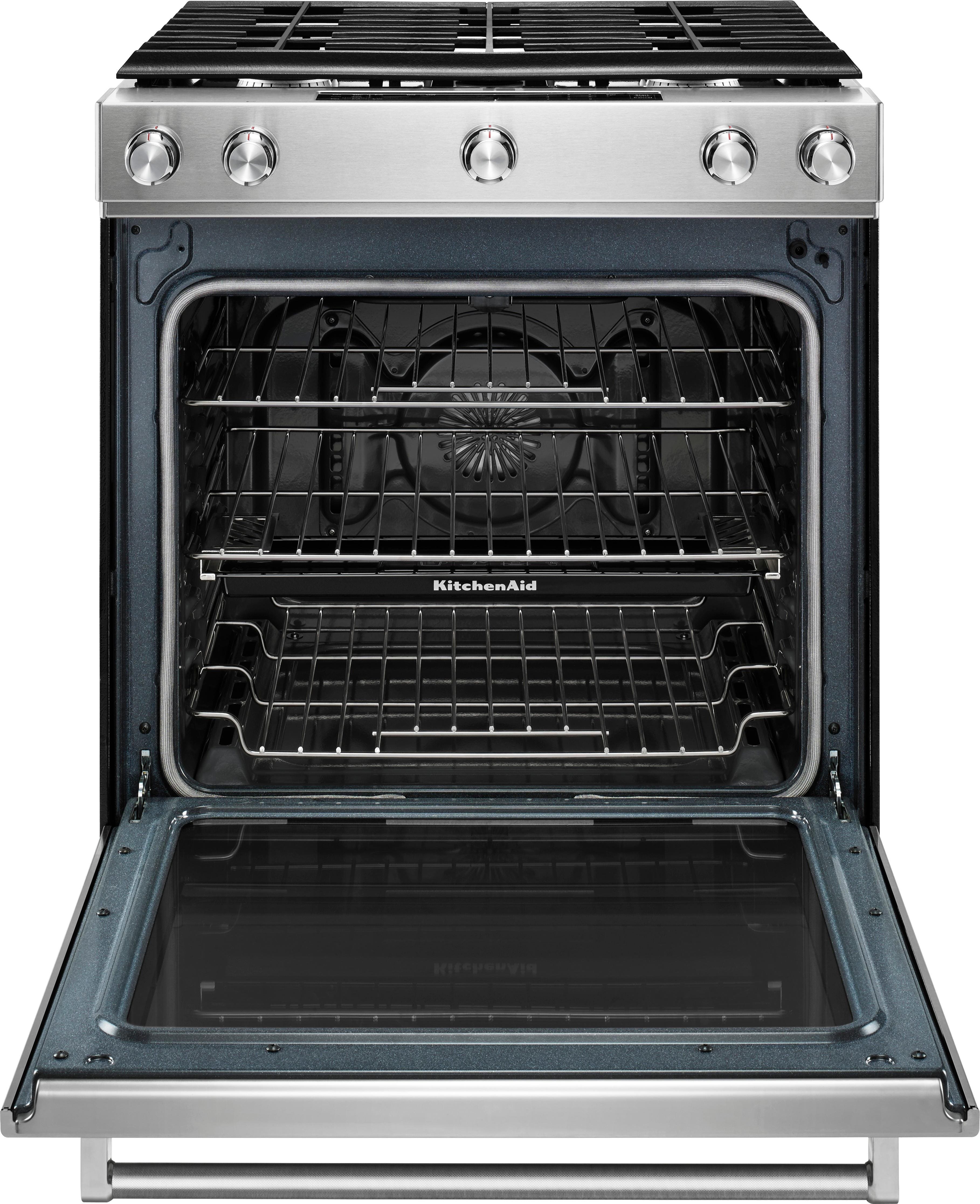 Alt View 11. KitchenAid - 5.8 Cu. Ft. Self-Cleaning Slide-In Gas Convection Range - Stainless Steel.