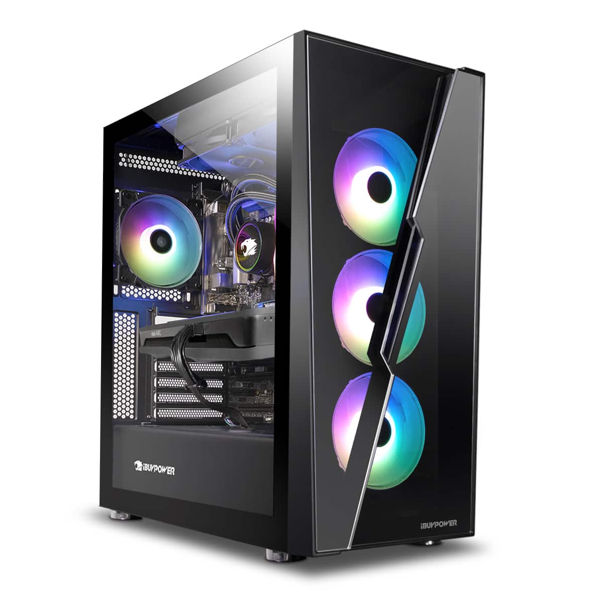 Back. iBUYPOWER - SlateHako2120i Gaming Desktop - Intel i7-12700 - 16GB DDR4 Memory - Intel Arc A750 8GB Graphics - 1TB HDD + 500GB SSD - Black.