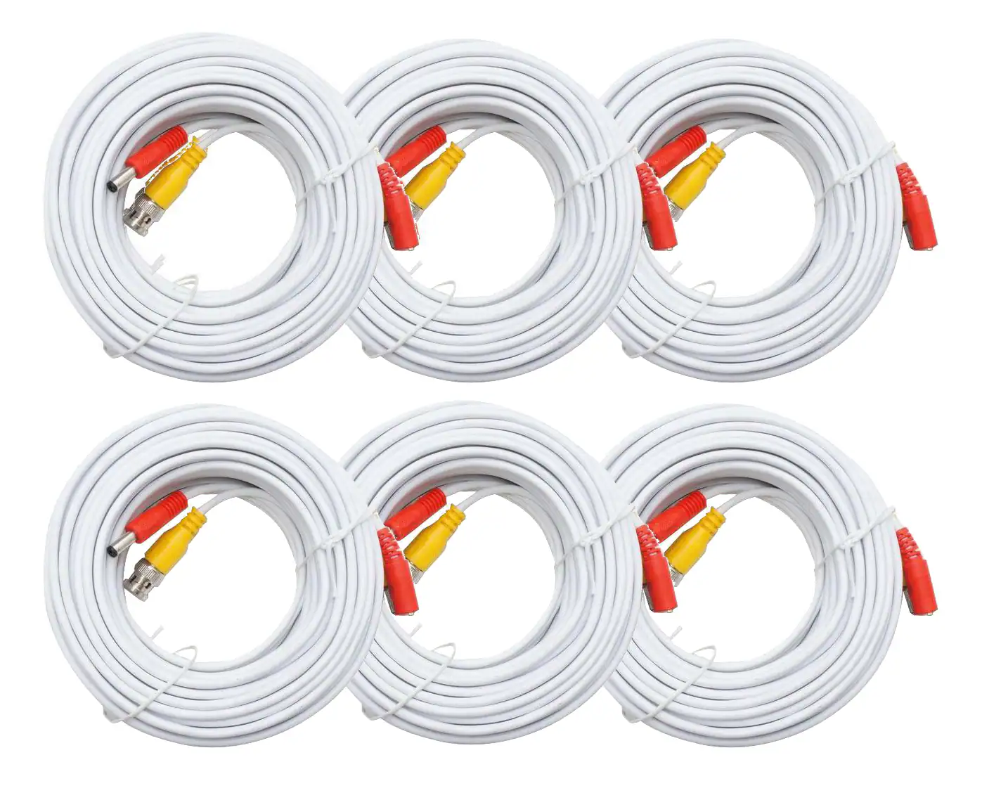 Alt View 1. SPT - 50 ft. Premade Premium Siamese Power and Video Cable (6-Pack) - White.