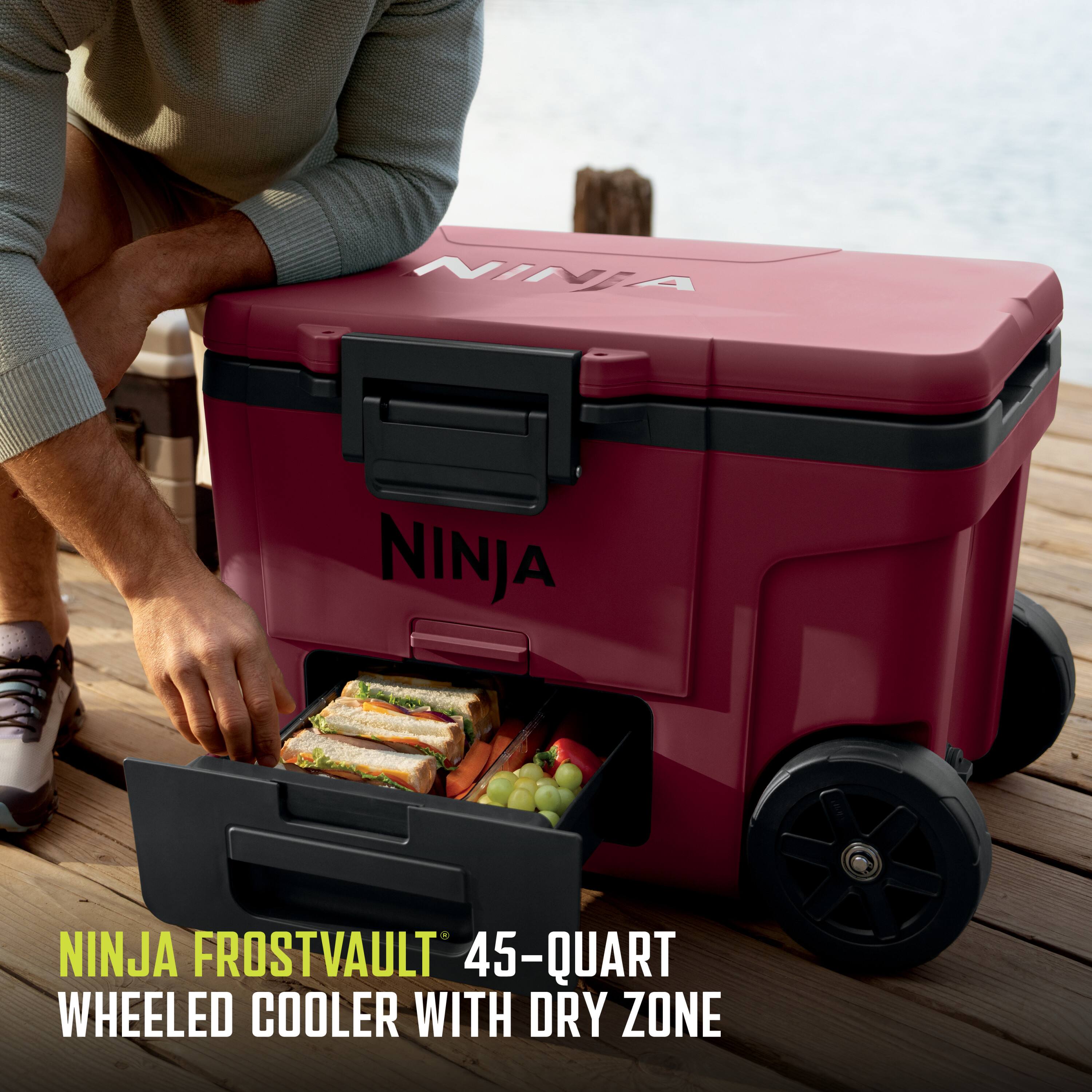 NINJA FROSTVAULT 45-QUART WHEELED COOLER WITH DRY ZONE