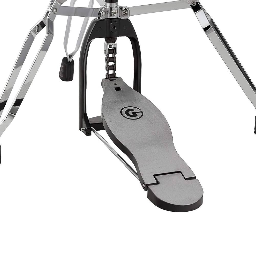Left. Gibraltar Hardware - 4000 Series Hi Hat Stand, with Lightweight Double Braced Tripod Base, Smooth Pedal Action with Chain Drive.