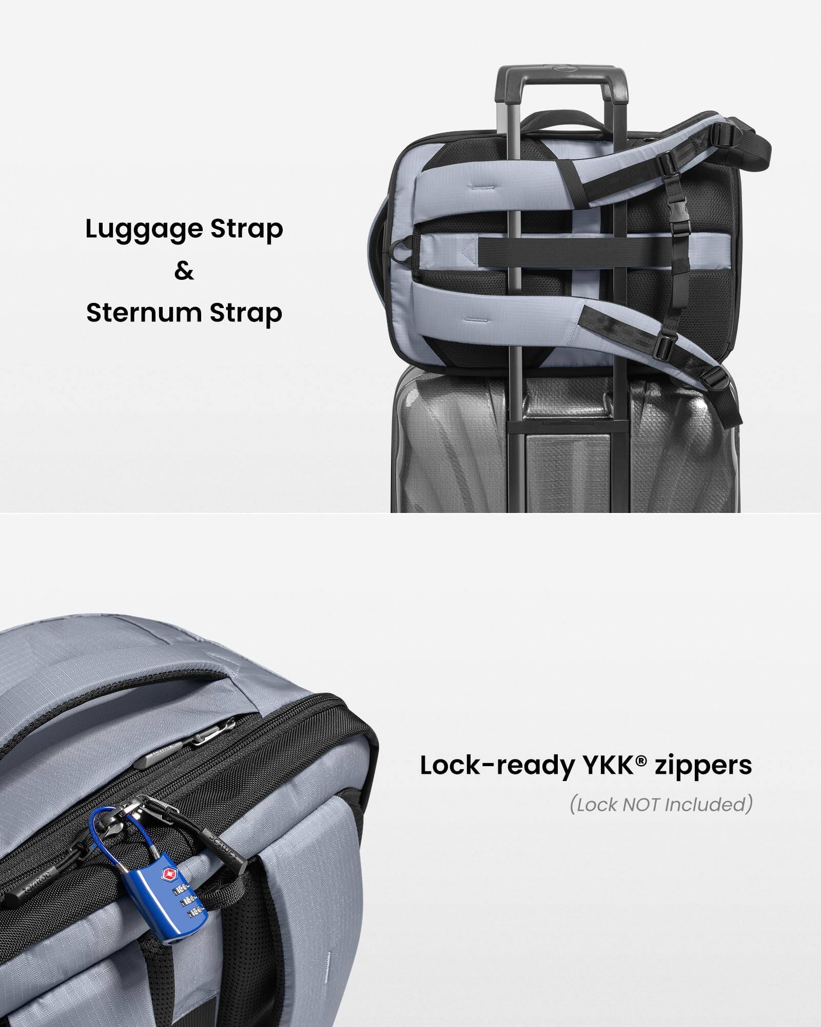 Luggage Strap & Sternum Strap

SAWS 100% 100 THE

YKK® Lock-ready zippers (Lock NOT Included)