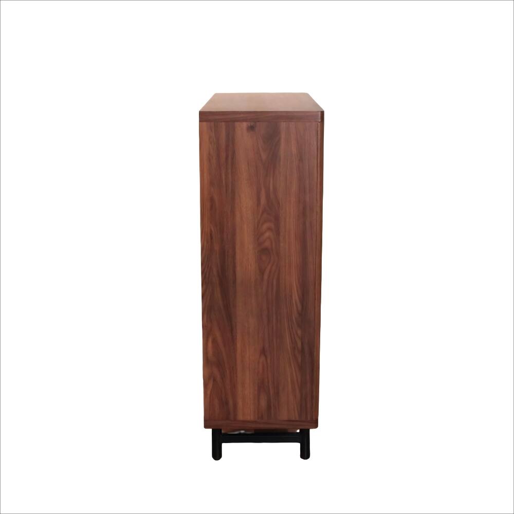 Alt View 4. Loheer - Loheer walnut 6-tier entryway shoe cabinet, wooden modern rack organizer - Walnut.