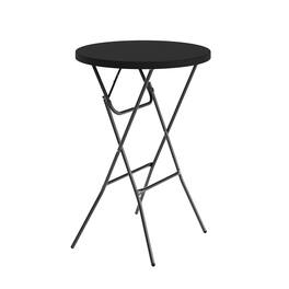 Flash Furniture - Elon Commercial Grade 2.6-Foot Round Indoor/Outdoor Plastic Bar Height Folding Table - Black