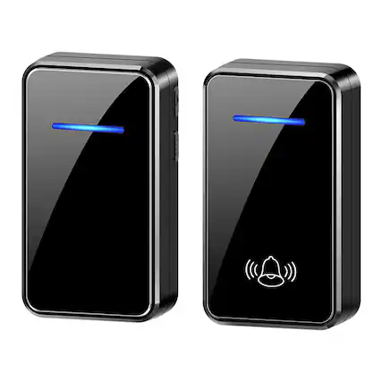 Front. Cluzine - Wireless Doorbell Long Distance Remote Door Chime Smart Waterproof Easy Installation Black.