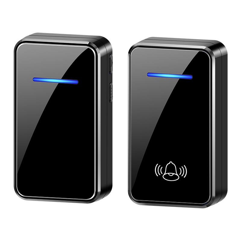 Front. Cluzine - Wireless Doorbell Long Distance Remote Door Chime Smart Waterproof Easy Installation Black.
