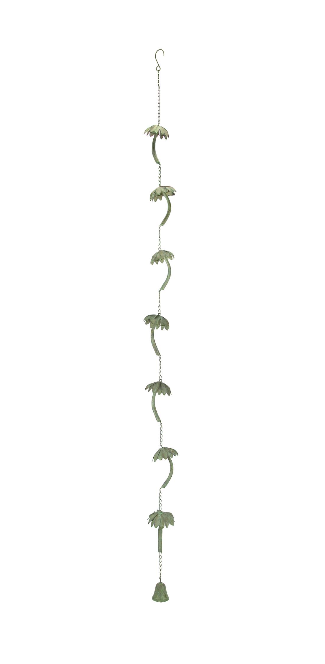 Things2Die4 - Metal Tropical Palm Tree Rain Chain with Attached Hanger 72 inch - Bronze