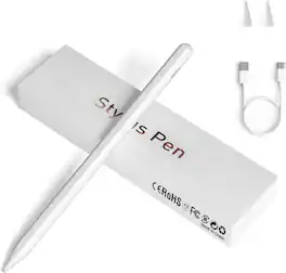 Core Tech - Universal Active Stylus Pen with Magnetic Attachment for Capacitive Touchscreen Devices - White