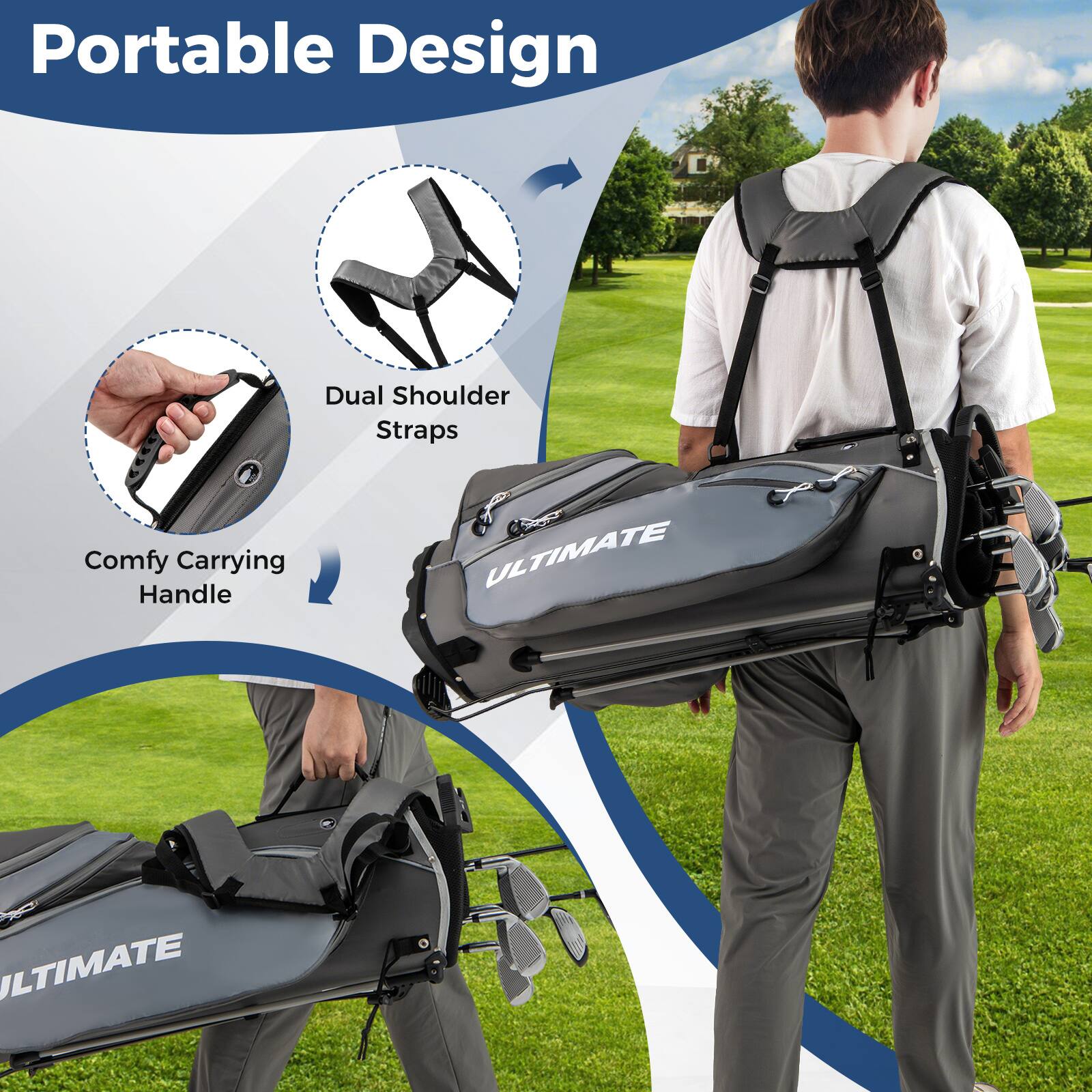 Gymax Men's Left Handed Complete Golf Clubs & Bag Set w/460CC #1