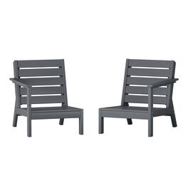 WestinTrends - Avalon Outdoor Patio HDPE Deep Seating Sectional Loveseat - Gray
