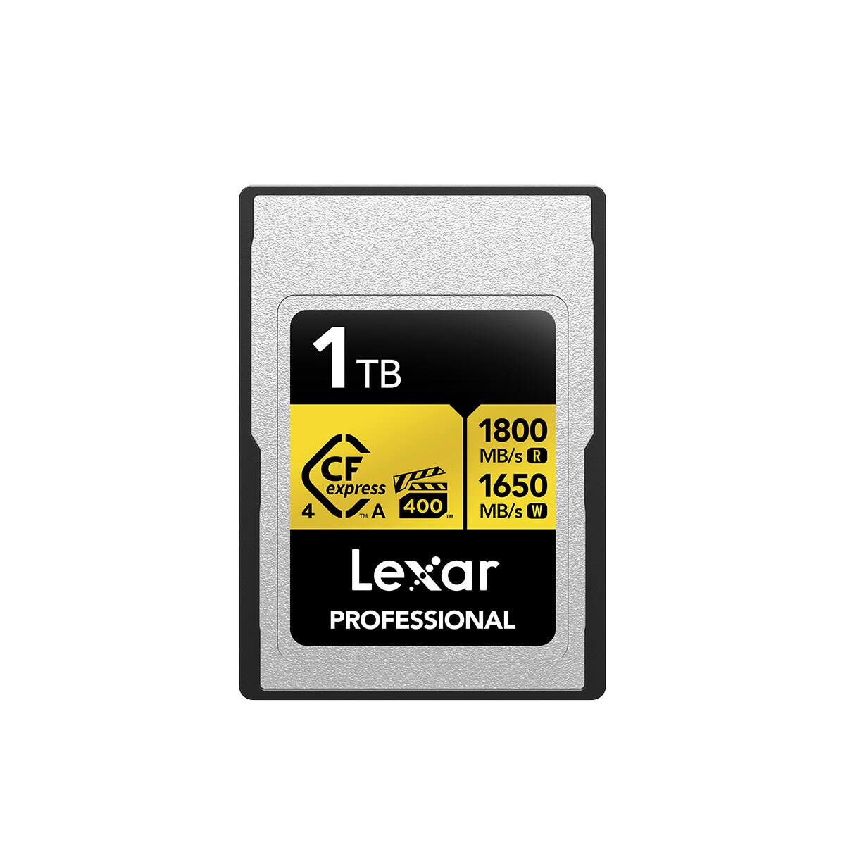 1TB TB 1800 MB/s R 1650 MB/s W 400 MB/s W TM CF express 4 A Lexar PROFESSIONAL