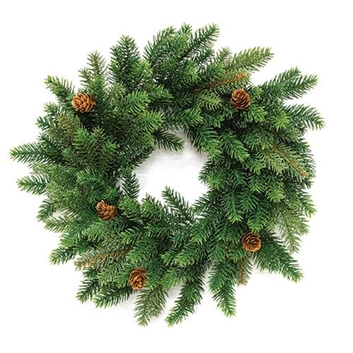 Front. BreeBe - Norfolk Island Pine Candle Ring 6" - Green.