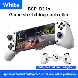Cluzine - Portable Stretching Bluetooth Game Controller for PC and Smartphones - White