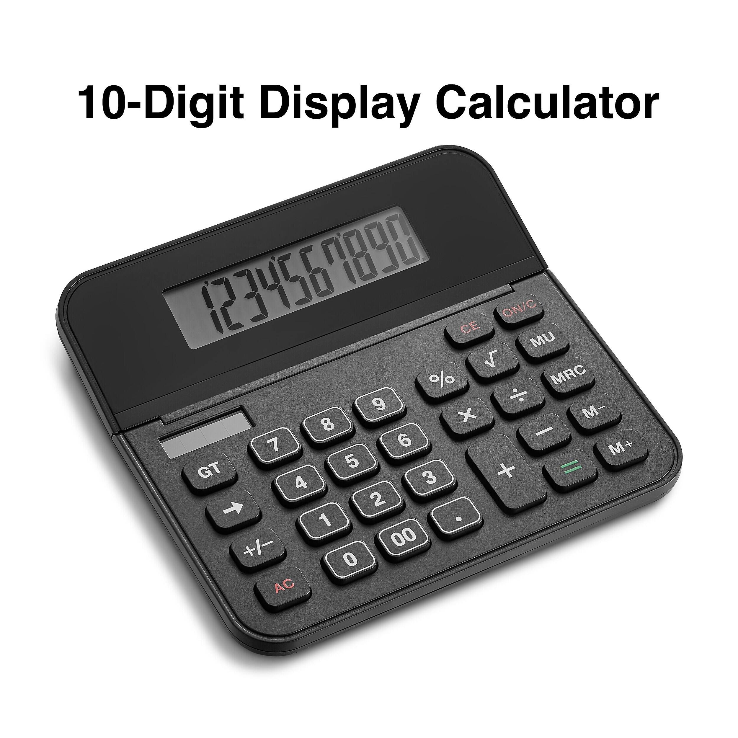 10-Digit Display Calculator

NOOO IUJU 10 123456 CE ON/C UM % MRC 9 M- 8 x - 7 6 M+ GT 5 + = 4 3 2 1 +/- 00 0 AC